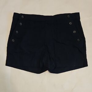BNR-Women’s Navy Sailor Style Button-Accent Shorts